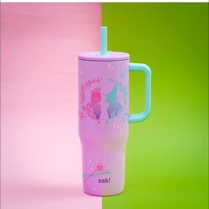 Zak! Wicked for Good Pink and lime Tumbler with Straw brand new in the box
